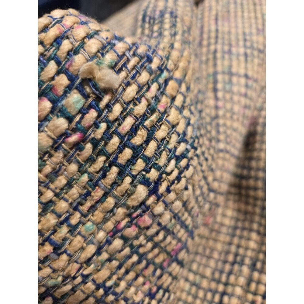 Barrie Pace Silk Tweed Blazer Women’s Size 12 Fits 8/10 Woven Jacket Made USA - Picture 12 of 13